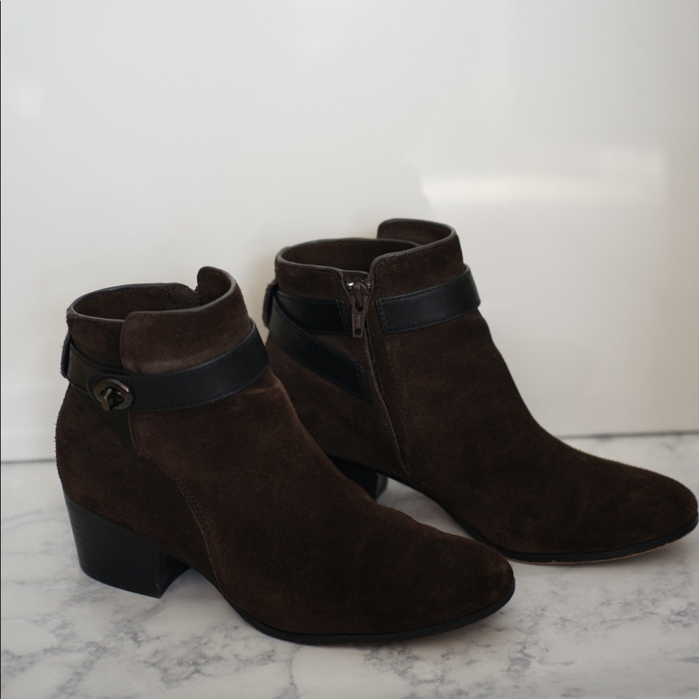 Coach Womens Dark Brown Booties/ Ankle Boots